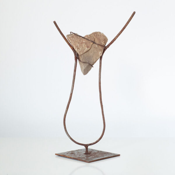 Eisen-/Steinskulptur | UNIKAT<br>10 x 10 x 29 cm (BxTxH)