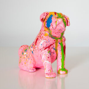 Mops-Skulptur aus Ton | UNIKAT | 5 x 9 x 10 cm (BxHxT)